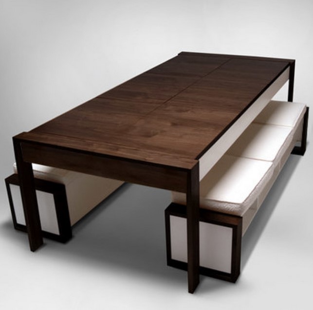 Japanese Traditional Dining Table with Benches