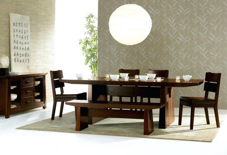 Mini Chairs and Bench Japanese Dining Table