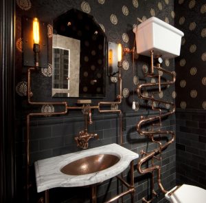 Image result for steampunk powder room ideas