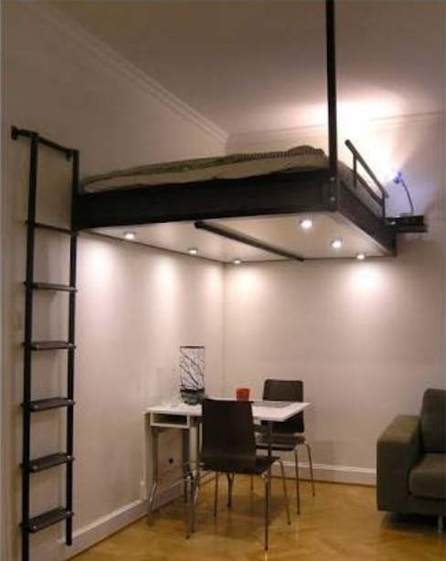 Loft Beds Above a Dining Table