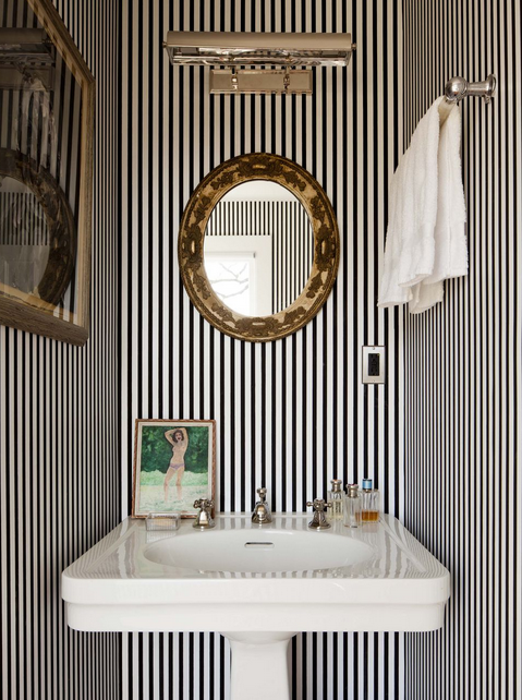 White and Black Powder Room Ideas