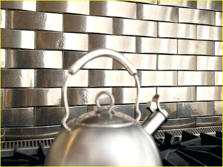 Brass Subway Tile Backsplash 