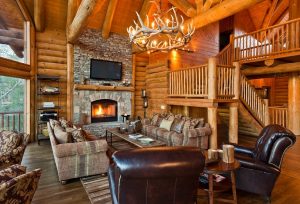 Vast Log Cabin Living Room