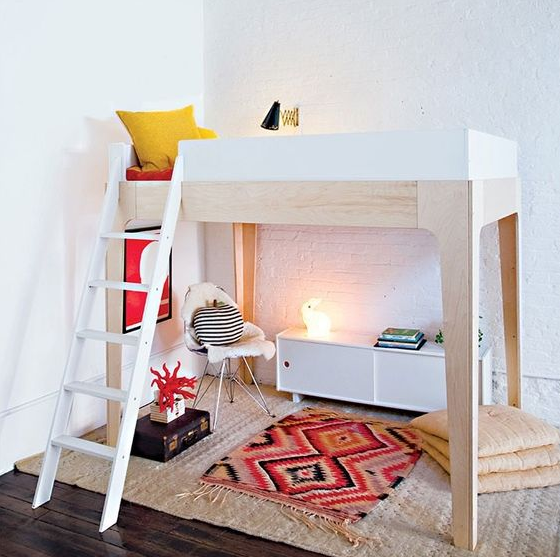 White Loft Bed