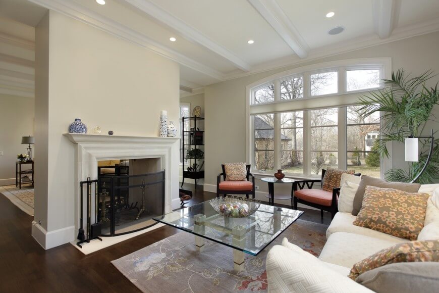 Dark Wood Floor in a Living Room