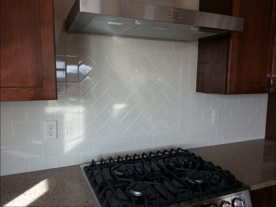 Subway Tile Backsplash Behind Stove