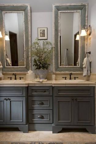 French Country Grey Bathroom 